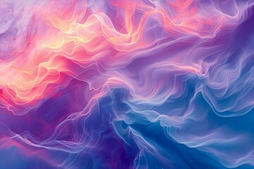 Fototapeta premium Abstract painting swirl blue pink red center