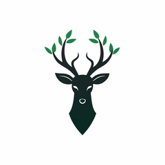 deer logo icon vector art illustration 