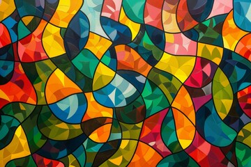 Fototapeta premium Colorful abstract painting with vibrant design