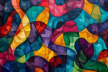 Close-up painting colorful abstract design