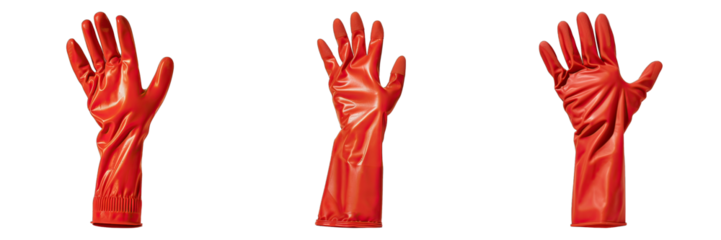 Dishwashing Gloves isolated on transparent png background. Generative ai