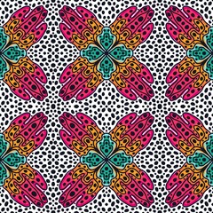 Abstract geometric floral seamless mandala pattern for fabrics and linens