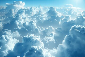 A beautiful sky with clouds and the sun shining