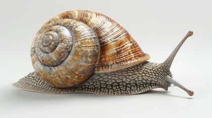 snail isolated on white background realistic