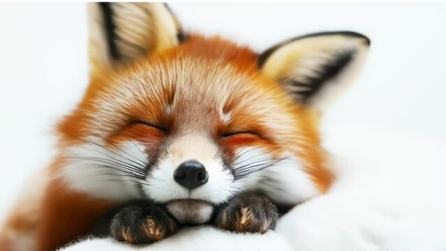 Adorable Red Fox Sleeping Peacefully. Animal Cuteness and Relaxation Concept. Wildlife Video Background