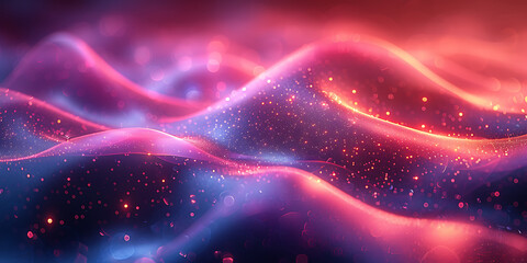 Abstract Techno Landscape with Silver, Electric Blue, Neon Pink, Charcoal Backdrop