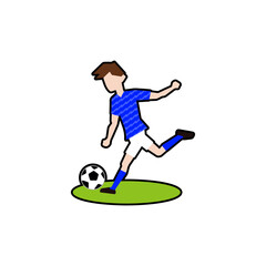 シュートモーションやセンタリング、フリーキック、コーナーキックをしようとしているサッカー選手01_サッカー日本代表フィールダー08黒フチ