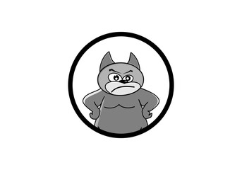 angry cartoon cat logo design vector