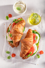 Healthy and tasty french croissant for healthy breakfast.