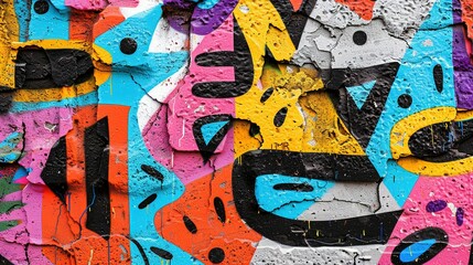Colorful Graffiti Art on Weathered Concrete: A Seamless Urban Pattern