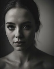 black and whire portrait of a woman
