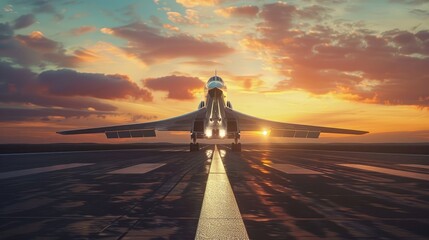 Supersonic airplane taking off or landing. Generative AI realistic