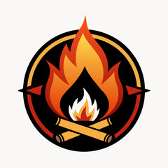 camp fire logo vector design