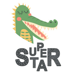 Cute face of an animal with lettering. Scandinavian style and pastel palette. baby posters, cards, clothes, childrens rooms