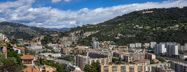 Naklejka premium Panoramic view of City of Nice. Nice - luxury resort of French Riviera, France.