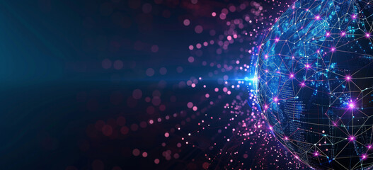 Quantum computer technologies concept. Futuristic blue circuit board background vector. Modern technology circuit board texture background design. Waves flow. Quantum explosion technology.