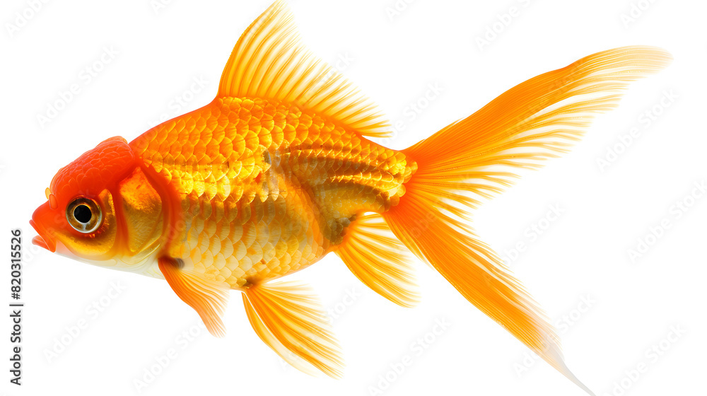 Wall mural Goldfish isolated on white background.
