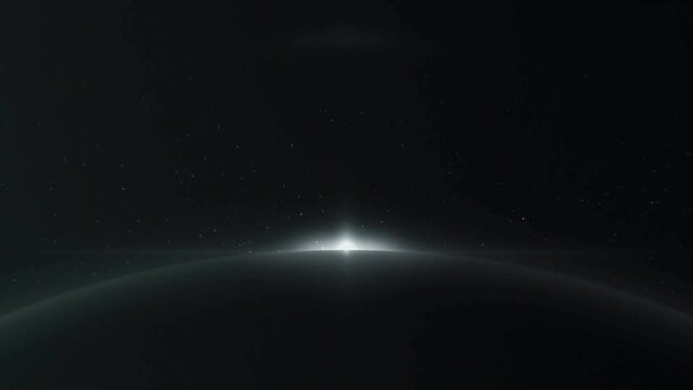 Blue Planet In Dark Space