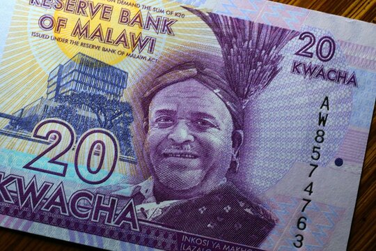 Malawian type banknote currency called Malawi Kwacha. Portrait of Inkosi ya Makhosi M&rsquo;mbelwa II (Lazalo Mkhuzo Jere)