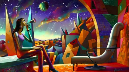 Woman's Profound Fascination with Celestial Wonders