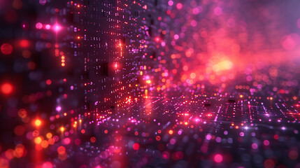 Obraz premium High-Tech Abstract Background with Empty Space and Neon Colors