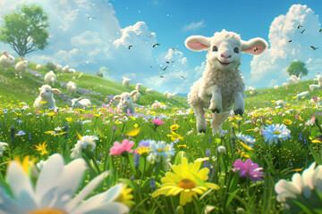sheep in the meadow