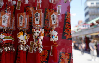 日本の東京、浅草のお土産や風景
