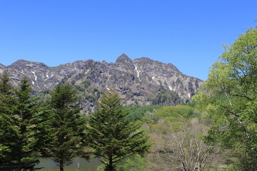 Mt.Togakushi Honin from Kagamike Pond