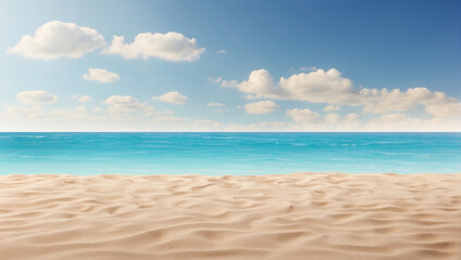 Fototapeta premium Empty sand beach for product display, backdrop with copy space