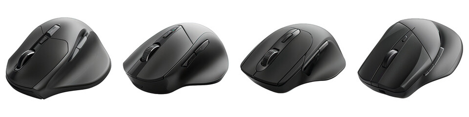 Ergonomic Mouse isolated on transparent png background. Generative ai