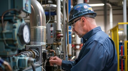 An engineer monitoring and adjusting temperature and humidity levels in a facility to maximize energy efficiency without compromising production.