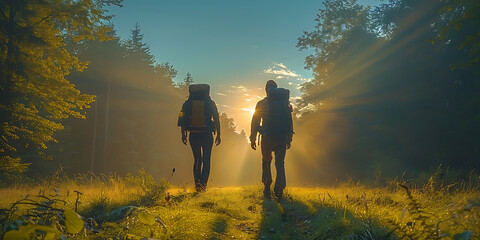 Nature's Calming Influence: Forest Hike with Friends - Discovering Tranquility