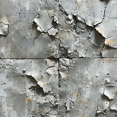 Symmetrical Coarse Concrete: Realistic Grey Texture, Flat Top Perspective