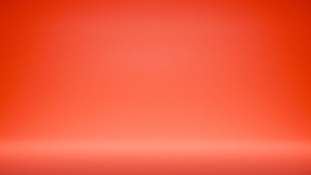 Red empty bright background empty copy space. festive advertising background - best place for your text and design, product placement show room. red color minimalistic backdrop with spotlight gradient