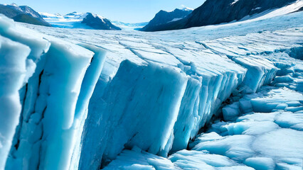 Beautiful ice blue glacier 16:9 with copyspace