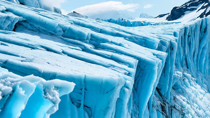 Beautiful ice blue glacier 16:9 with copyspace