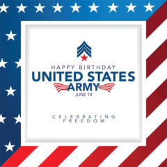 Fototapeta premium U.S. Army Birthday June 14. Military background. Design with patriotic stars. Poster, card, banner, background design. EPS 10.