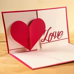 A red heart shaped card - 1