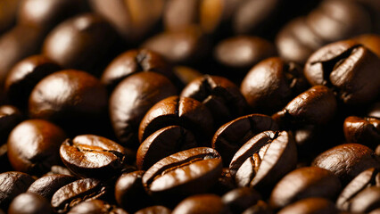 Coffee grains background 16:9 with copyspace