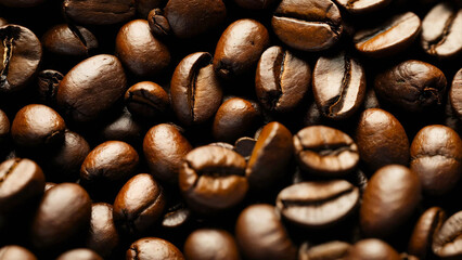 Coffee grains background 16:9 with copyspace