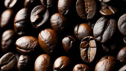 Coffee grains background 16:9 with copyspace