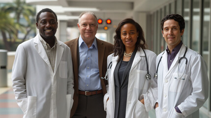 group of experience doctors, medical professionals, residents, senior