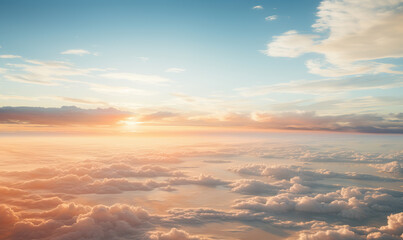 Aerial Sunset View of Clouds.