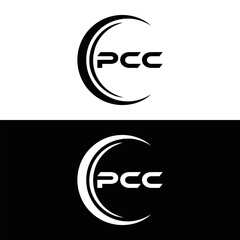 PCC logo. P C C design. White PCC letter. PCC, P C C letter logo design. P C C letter logo design in FIVE, FOUR, THREE, style. letter logo set in one artboard. P C C letter logo vector design.
