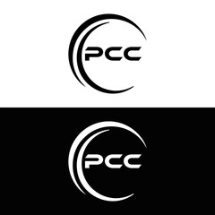 Obraz premium PCC logo. P C C design. White PCC letter. PCC, P C C letter logo design. P C C letter logo design in FIVE, FOUR, THREE, style. letter logo set in one artboard. P C C letter logo vector design.