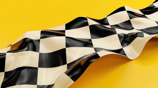checkered flag, end race background, Checkered flag wave flying on white, blank space design,