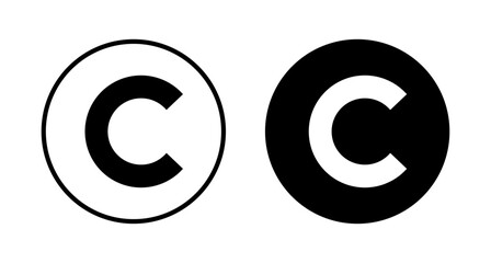 Copyright icon vector isolated on white background. copyright symbols