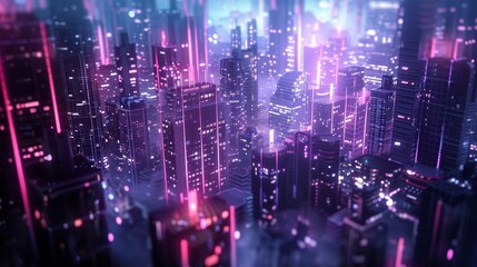 Fototapeta premium Futuristic digital cityscape