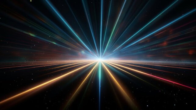 Laser beams converging in a dark space