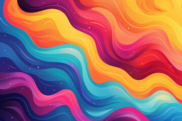 Abstract colorful background with wavy shapes and gradient colors, vector illustration. Abstract wallpaper design for banner
